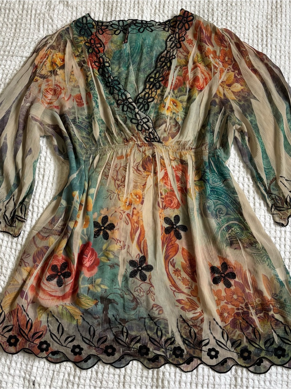Mushka Sienna Rose sheer blouse